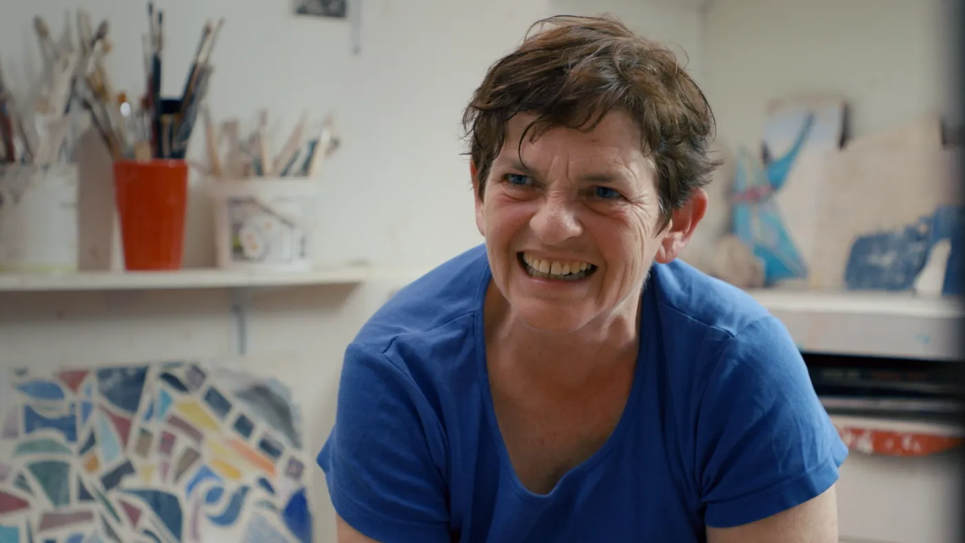 Katrin in ihrem Atelier